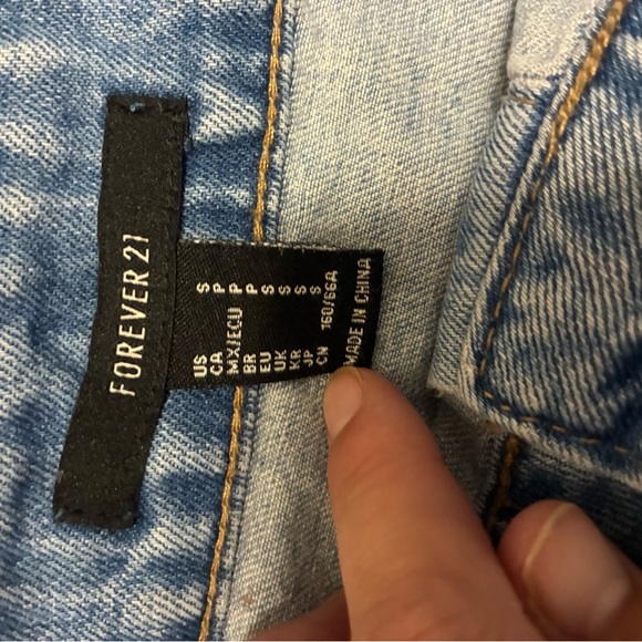 Forever 21 Blue Denim Skirt Button Down Skirt Size Small - Picture 3 of 6